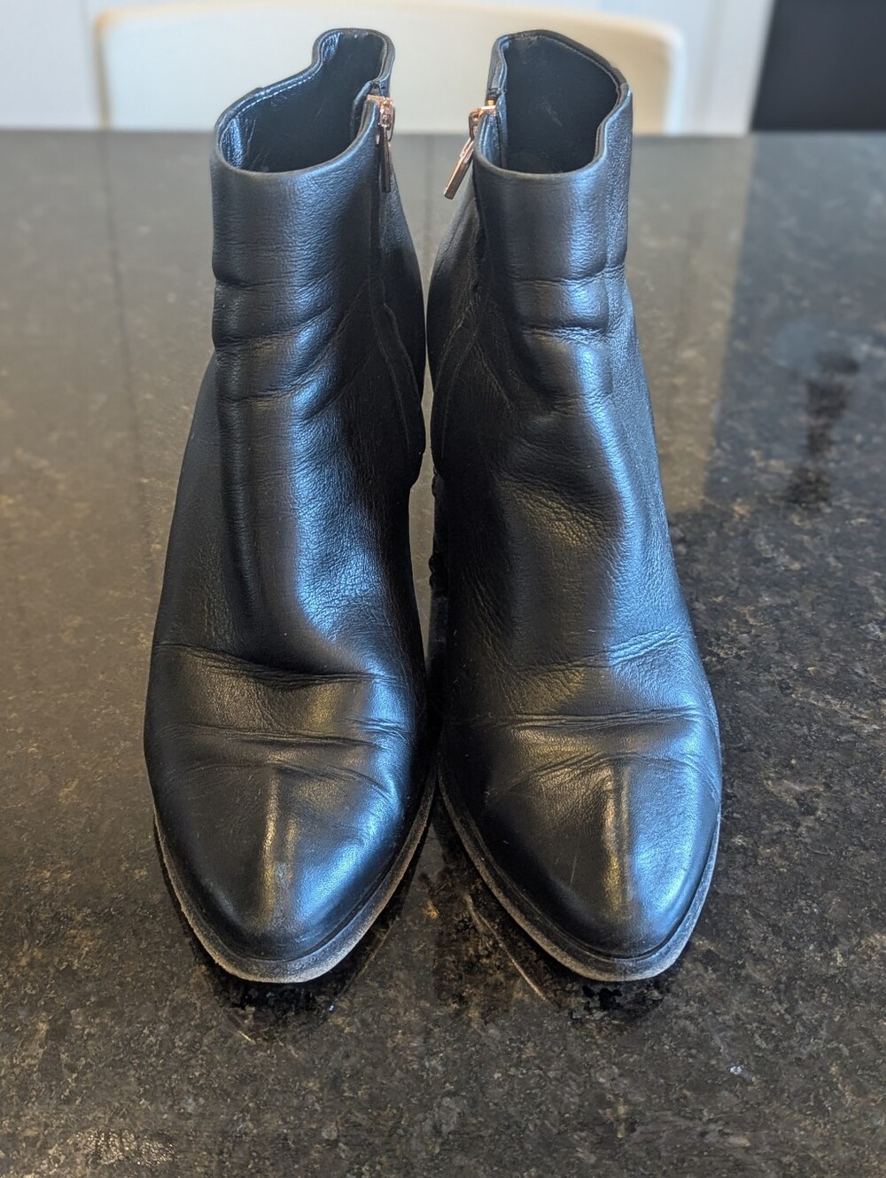 Alexander Wang Black Leather Women’s Ankle Boots Zip-Up Style. Size 39.5.
